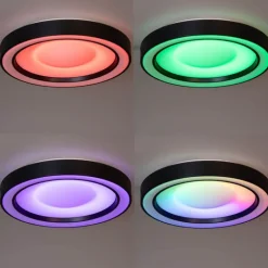 Trio Leuchten Led-Deckenleuchten|Deckenleuchten*Deckenleuchte Schwarz inkl. dimmbarer RGBW LED mit Fernbedienung - Arco