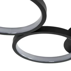 QAZQA Led-Deckenleuchten|Deckenleuchten*Deckenleuchte schwarz inkl. LED 3-stufig dimmbar 3-Licht - Pande