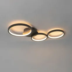 QAZQA Led-Deckenleuchten|Deckenleuchten*Deckenleuchte schwarz inkl. LED 3-stufig dimmbar 3-Licht - Pande