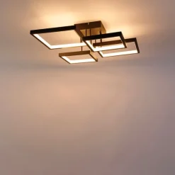 QAZQA Led-Deckenleuchten|Deckenleuchten*Deckenleuchte schwarz inkl. LED 3 Stufen dimmbar 4-Licht - Lejo