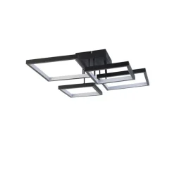 QAZQA Led-Deckenleuchten|Deckenleuchten*Deckenleuchte schwarz inkl. LED 3 Stufen dimmbar 4-Licht - Lejo