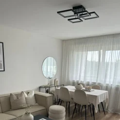 QAZQA Led-Deckenleuchten|Deckenleuchten*Deckenleuchte schwarz inkl. LED 3 Stufen dimmbar 4-Licht - Lejo