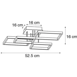 QAZQA Led-Deckenleuchten|Deckenleuchten*Deckenleuchte schwarz inkl. LED 3 Stufen dimmbar 4-Licht - Lejo