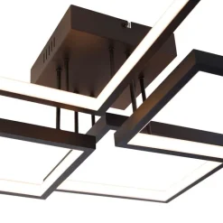 QAZQA Led-Deckenleuchten|Deckenleuchten*Deckenleuchte schwarz inkl. LED 3 Stufen dimmbar 4-Licht - Lejo