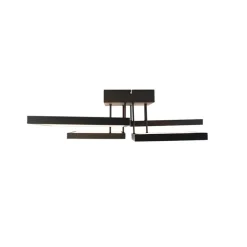 QAZQA Led-Deckenleuchten|Deckenleuchten*Deckenleuchte schwarz inkl. LED 3 Stufen dimmbar 4-Licht - Lejo