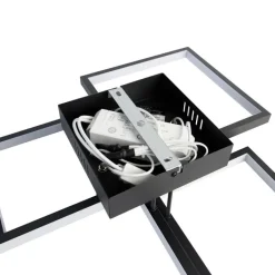 QAZQA Led-Deckenleuchten|Deckenleuchten*Deckenleuchte schwarz inkl. LED 3 Stufen dimmbar 4-Licht - Lejo