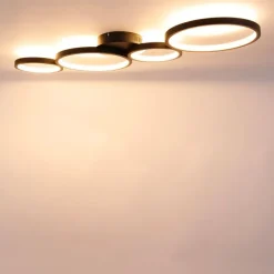 QAZQA Led-Deckenleuchten|Deckenleuchten*Deckenleuchte schwarz inkl. LED 3-stufig dimmbar 4-flammig - Lupolo