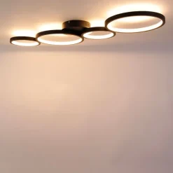 QAZQA Led-Deckenleuchten|Deckenleuchten*Deckenleuchte schwarz inkl. LED 3-stufig dimmbar 4-flammig - Lupolo