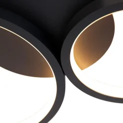 QAZQA Led-Deckenleuchten|Deckenleuchten*Deckenleuchte schwarz inkl. LED 3-stufig dimmbar 4-flammig - Lupolo