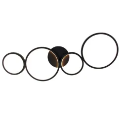 QAZQA Led-Deckenleuchten|Deckenleuchten*Deckenleuchte schwarz inkl. LED 3-stufig dimmbar 4-flammig - Lupolo