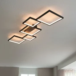 QAZQA Led-Deckenleuchten|Deckenleuchten*Deckenleuchte schwarz inkl. LED 3-Stufen dimmbar 5-Licht - Lejo