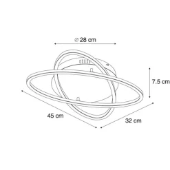 QAZQA Schlafzimmerlampen|Küchenlampen*Deckenleuchte schwarz mit Walnussholz inkl. LED 3-Stufen-Dimmbar 2-Licht - Kane