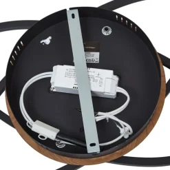 QAZQA Schlafzimmerlampen|Küchenlampen*Deckenleuchte schwarz mit Walnussholz inkl. LED 3-Stufen-Dimmbar 2-Licht - Kane