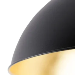 QAZQA Deckenleuchten|Wohnzimmerlampen*Deckenleuchte schwarz mit Gold 42 cm verstellbar - Magnax