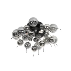 QAZQA Deckenleuchten|Wohnzimmerlampen*Deckenleuchte schwarz mit Rauchglas 50 cm 4-flammig - Explode