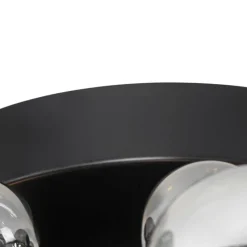 QAZQA Deckenleuchten|Wohnzimmerlampen*Deckenleuchte schwarz mit Rauchglas 50 cm 4-flammig - Explode