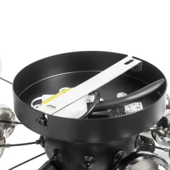 QAZQA Deckenleuchten|Wohnzimmerlampen*Deckenleuchte schwarz mit Rauchglas 50 cm 4-flammig - Explode