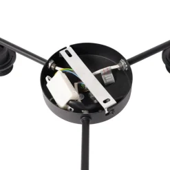 QAZQA Schlafzimmerlampen|Küchenlampen*Deckenleuchte schwarz mit goldener Innenausstattung 3-flammig - Multidrum