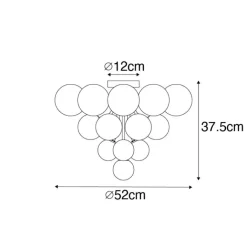 QAZQA Deckenleuchten|Wohnzimmerlampen*Deckenleuchte schwarz mit Rauchglas und klarem Glas 10-flammig - Bonnie