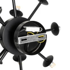 QAZQA Deckenleuchten|Wohnzimmerlampen*Deckenleuchte schwarz mit Rauchglas und klarem Glas 10-flammig - Bonnie