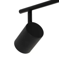 QAZQA Schlafzimmerlampen|Küchenlampen*Deckenleuchte schwarz mit Holz 5-flammig verstellbar rechteckig - Jeana