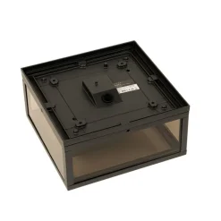 QAZQA Gartenbeleuchtung|Deckenleuchten Außen*Deckenleuchte schwarz mit Rauchglas 2-flammig IP44 - Charlois