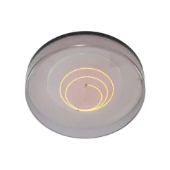 QAZQA Led-Deckenleuchten|Deckenleuchten*Deckenleuchte Schwarz mit Rauchglas 35,5 cm inklusive dimmbarer LED - Fira