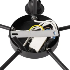 QAZQA Schlafzimmerlampen|Küchenlampen*Deckenleuchte schwarz mit Gold innen 6 Lichter - Multidrum