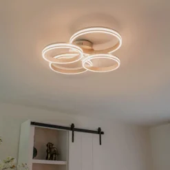 QAZQA Schlafzimmerlampen|Küchenlampen*Deckenleuchte Stahl inkl. LED 3-stufig dimmbar 4-flammig - Navara