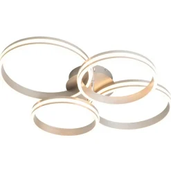 QAZQA Schlafzimmerlampen|Küchenlampen*Deckenleuchte Stahl inkl. LED 3-stufig dimmbar 4-flammig - Navara