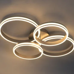 QAZQA Schlafzimmerlampen|Küchenlampen*Deckenleuchte Stahl inkl. LED 3-stufig dimmbar 4-flammig - Navara