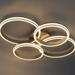 QAZQA Schlafzimmerlampen|Küchenlampen*Deckenleuchte Stahl inkl. LED 3-stufig dimmbar 4-flammig - Navara