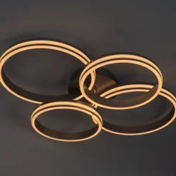 QAZQA Schlafzimmerlampen|Küchenlampen*Deckenleuchte Stahl inkl. LED 3-stufig dimmbar 4-flammig - Navara