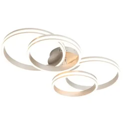 QAZQA Schlafzimmerlampen|Küchenlampen*Deckenleuchte Stahl inkl. LED 3-stufig dimmbar 4-flammig - Navara