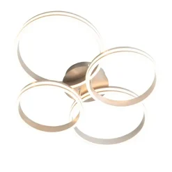 QAZQA Schlafzimmerlampen|Küchenlampen*Deckenleuchte Stahl inkl. LED 3-stufig dimmbar 4-flammig - Navara