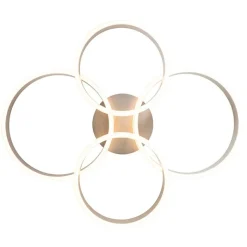 QAZQA Schlafzimmerlampen|Küchenlampen*Deckenleuchte Stahl inkl. LED 3-stufig dimmbar 4-flammig - Navara