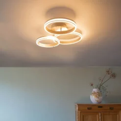 QAZQA Led-Deckenleuchten|Deckenleuchten*Deckenleuchte Stahl inkl. LED 3-Stufen dimmbar 3-Licht - Navara