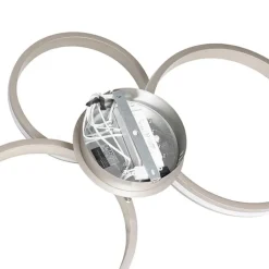 QAZQA Led-Deckenleuchten|Deckenleuchten*Deckenleuchte Stahl inkl. LED 3-Stufen dimmbar 3-Licht - Navara