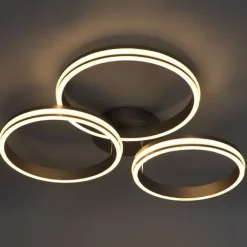 QAZQA Led-Deckenleuchten|Deckenleuchten*Deckenleuchte Stahl inkl. LED 3-Stufen dimmbar 3-Licht - Navara