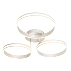 QAZQA Led-Deckenleuchten|Deckenleuchten*Deckenleuchte Stahl inkl. LED 3-Stufen dimmbar 3-Licht - Navara