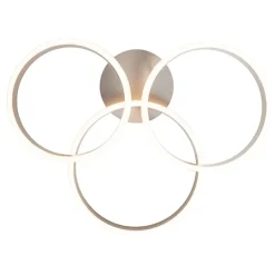 QAZQA Led-Deckenleuchten|Deckenleuchten*Deckenleuchte Stahl inkl. LED 3-Stufen dimmbar 3-Licht - Navara