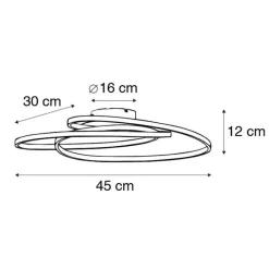 QAZQA Led-Deckenleuchten|Deckenleuchten*Deckenleuchte weiß 45 cm inkl. LED 3 Stufen dimmbar - Rowin