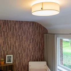 Kinder QAZQA Kinderzimmerlampen|Led-Deckenleuchten*Deckenleuchte weiß 40 cm inkl. LED - Drum LED