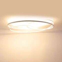 QAZQA Schlafzimmerlampen|Küchenlampen*Deckenleuchte weiß 78 cm inkl. LED 3 Stufen dimmbar - Rowin