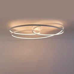 QAZQA Schlafzimmerlampen|Küchenlampen*Deckenleuchte weiß 78 cm inkl. LED 3 Stufen dimmbar - Rowin