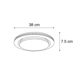 QAZQA Led-Deckenleuchten|Deckenleuchten*Deckenleuchte weiß 38 cm inkl. LED mit Fernbedienung - Jochem