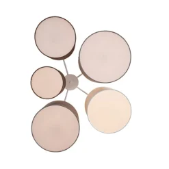 QAZQA Deckenleuchten|Wohnzimmerlampen*Deckenleuchte weiß grau und braun 5-Licht - Multidrum