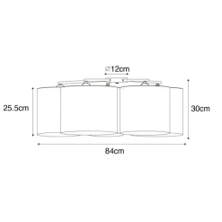 QAZQA Deckenleuchten|Wohnzimmerlampen*Deckenleuchte weiß grau und braun 5-Licht - Multidrum