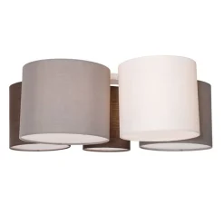 QAZQA Deckenleuchten|Wohnzimmerlampen*Deckenleuchte weiß grau und braun 5-Licht - Multidrum