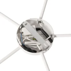 QAZQA Deckenleuchten|Wohnzimmerlampen*Deckenleuchte weiß grau und braun 6-Licht - Multidrum